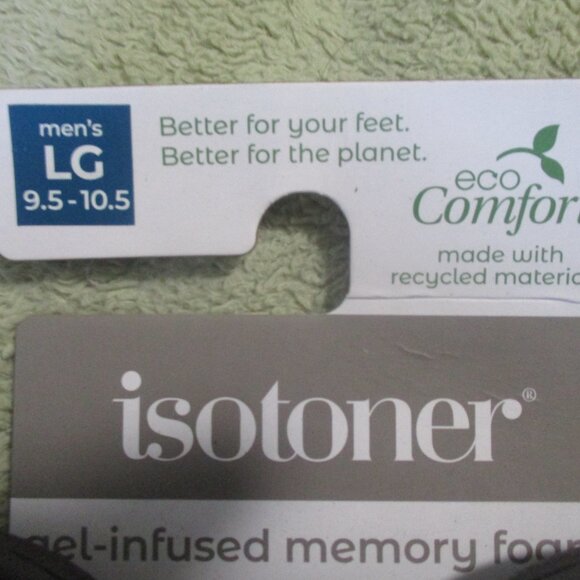 ISOTONER Mens Moccasin Slippers Size 9.5-10.5 Tan Plush Gel Infused Memory Foam - Picture 2 of 5